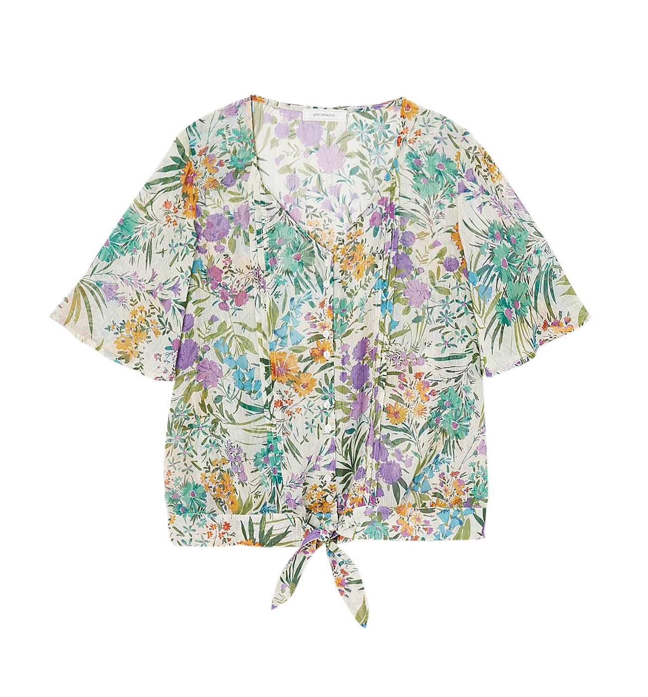 Patterned voile shirt