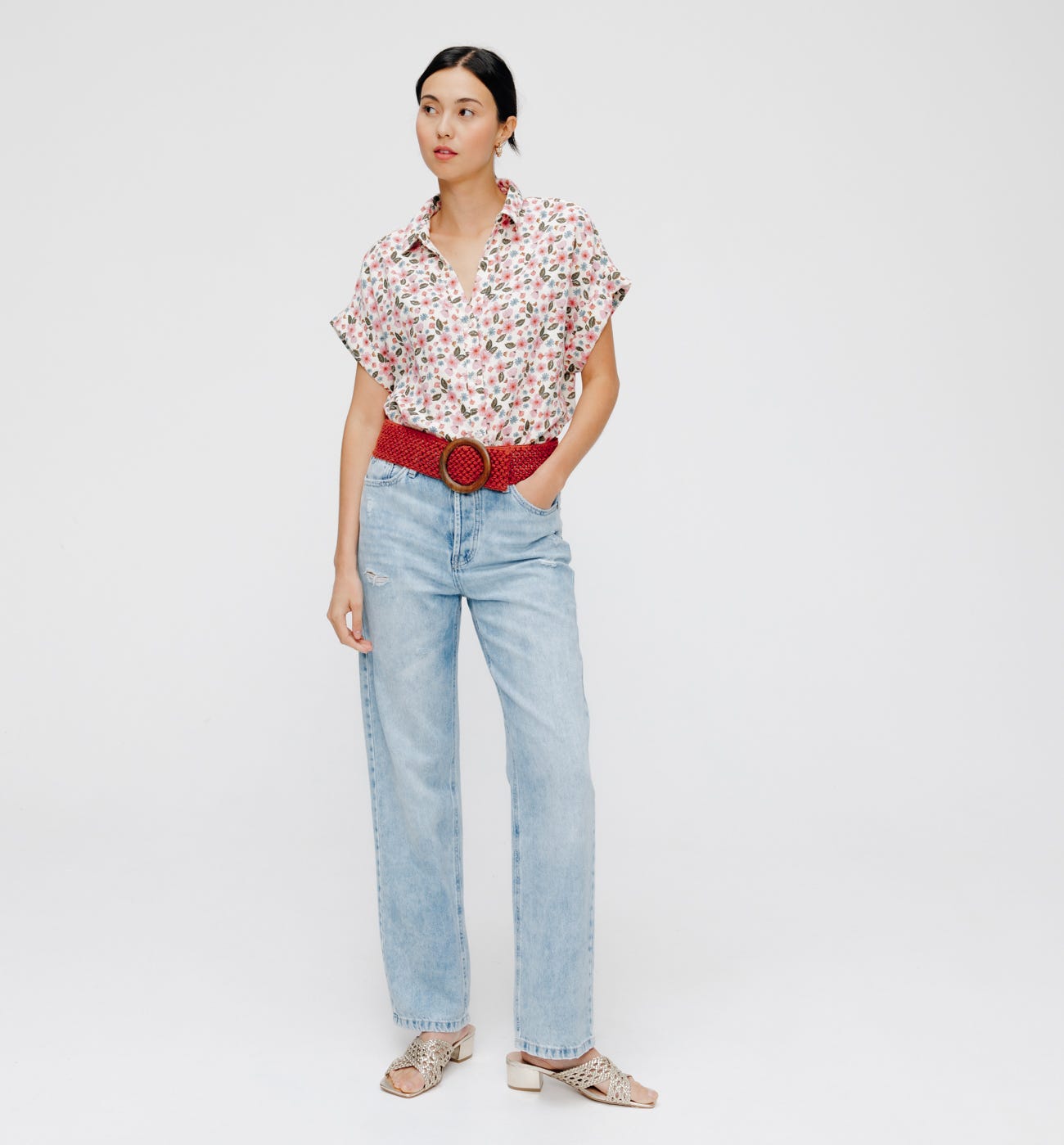 Camisa en gasa de algodón