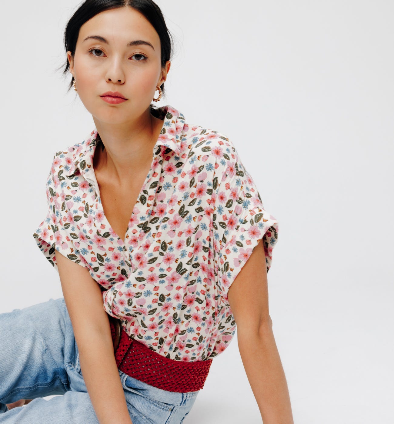 Camisa en gasa de algodón