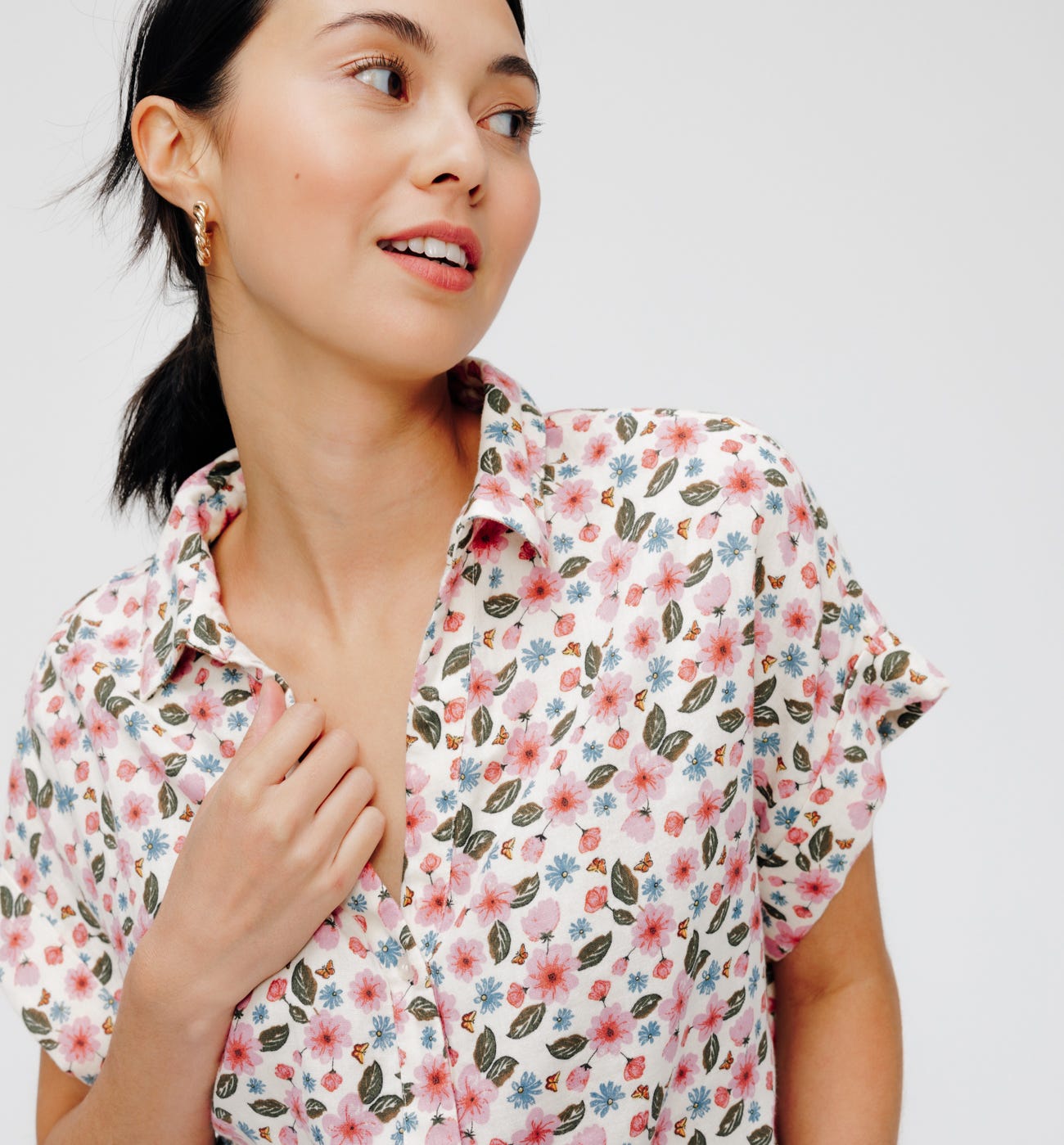 Camisa en gasa de algodón