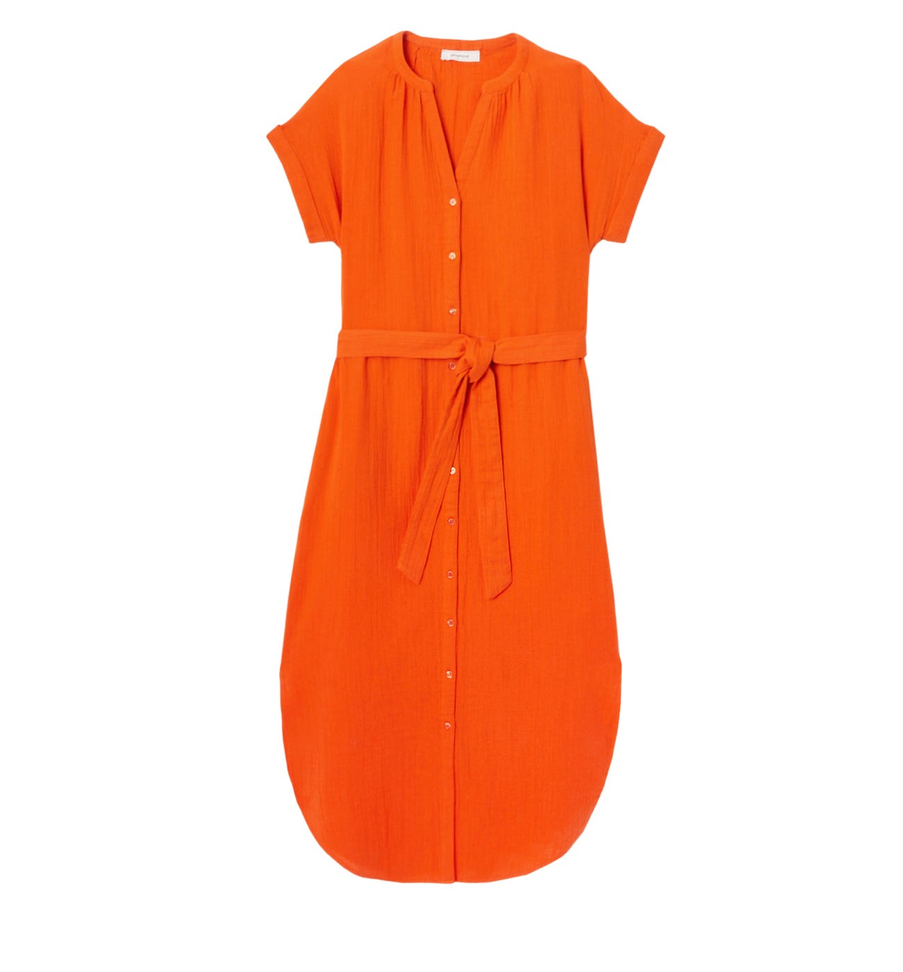Robe midi en gaze de coton