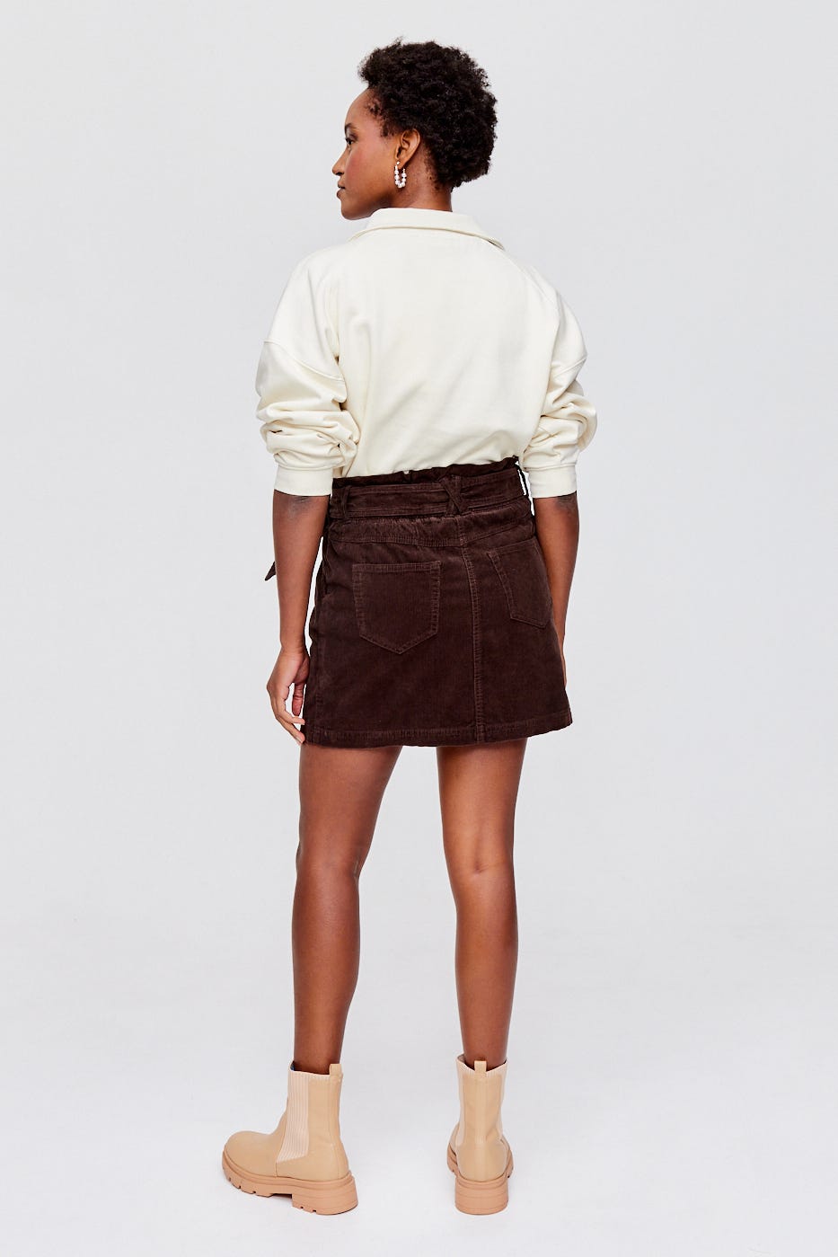 Corduroy paperbag skirt