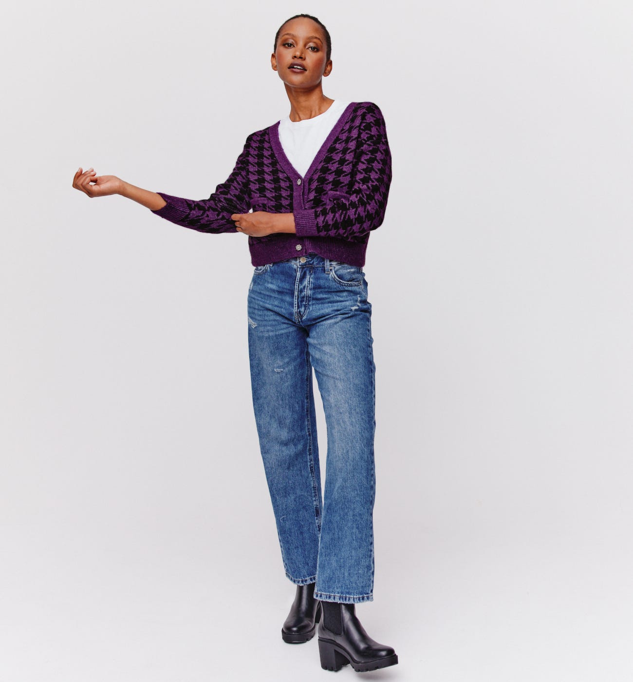 Jacquard-Kurzcardigan