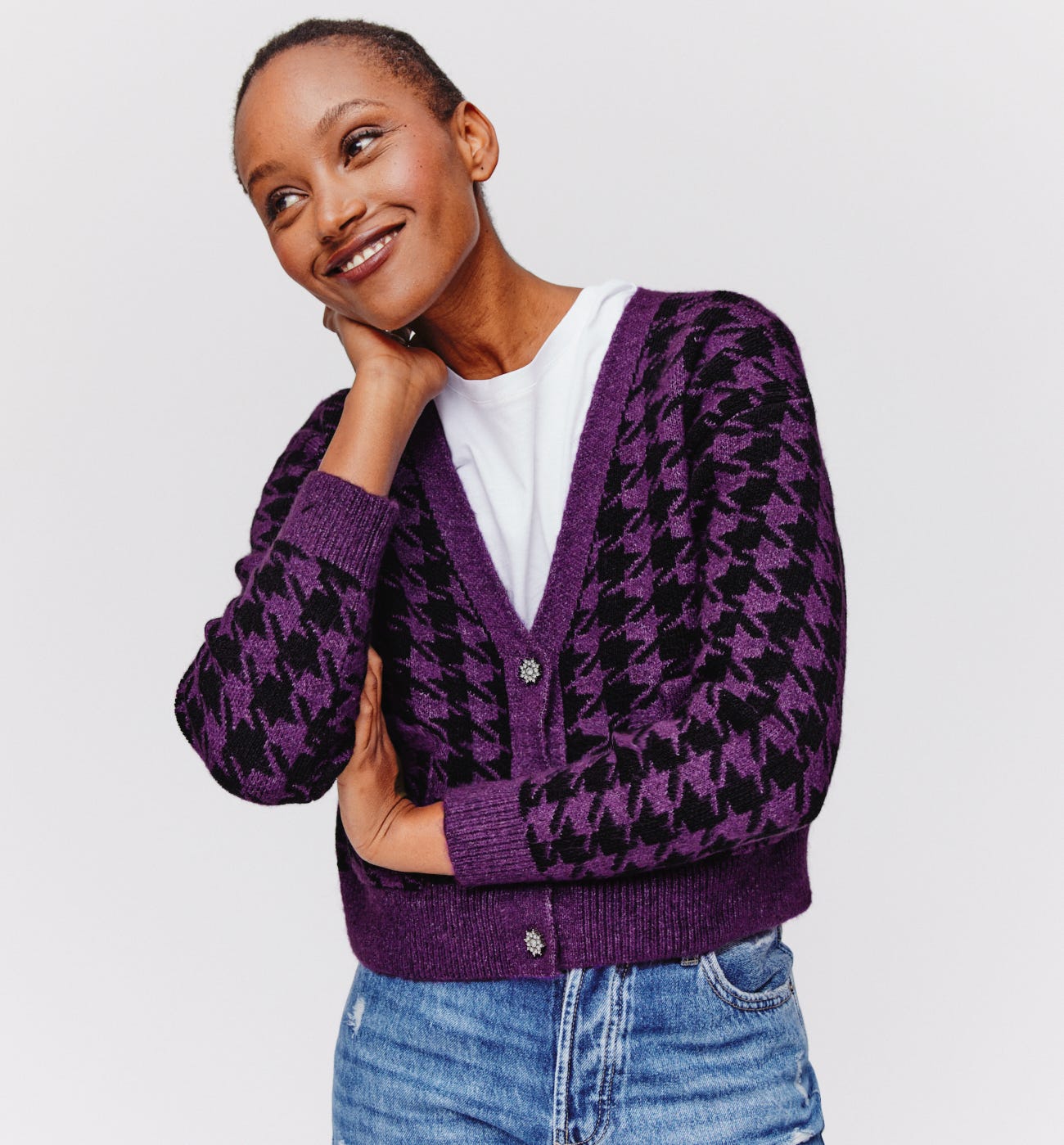 Jacquard-Kurzcardigan