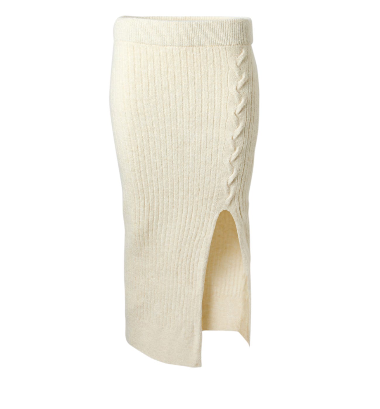 Knitted slit skirt