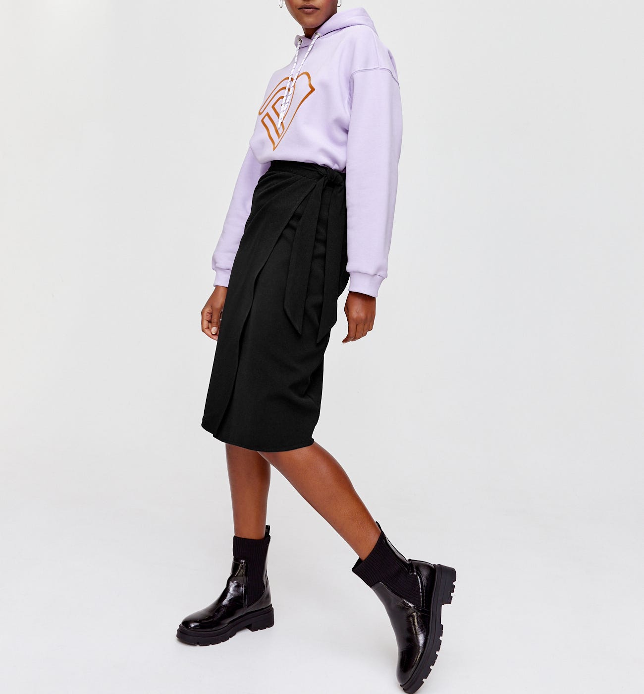 Plain crossover skirt