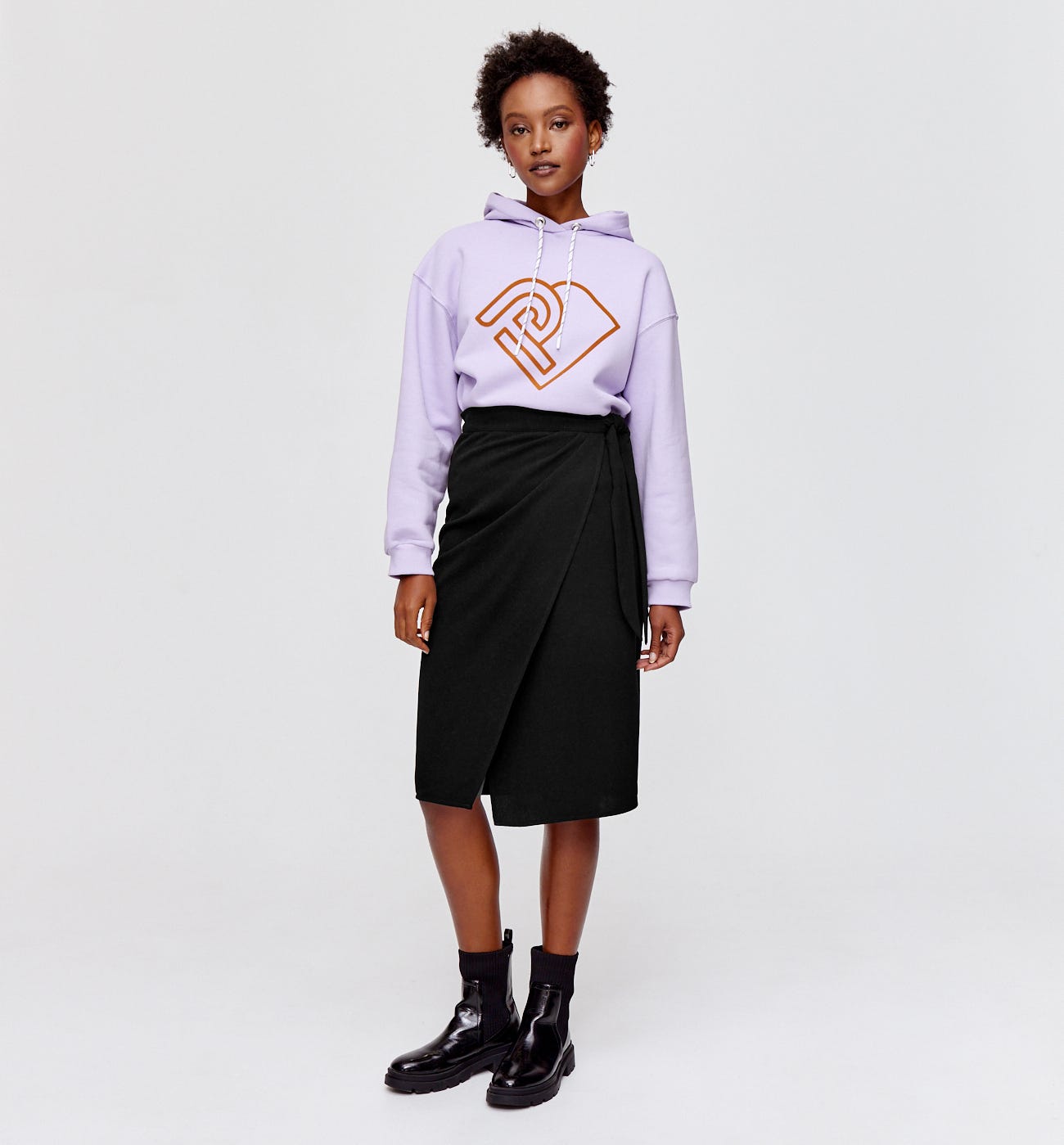 Plain crossover skirt