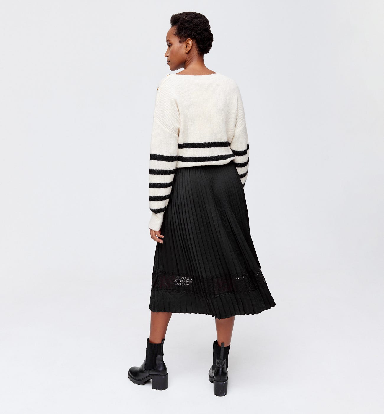 Jupe plissée midi Femme