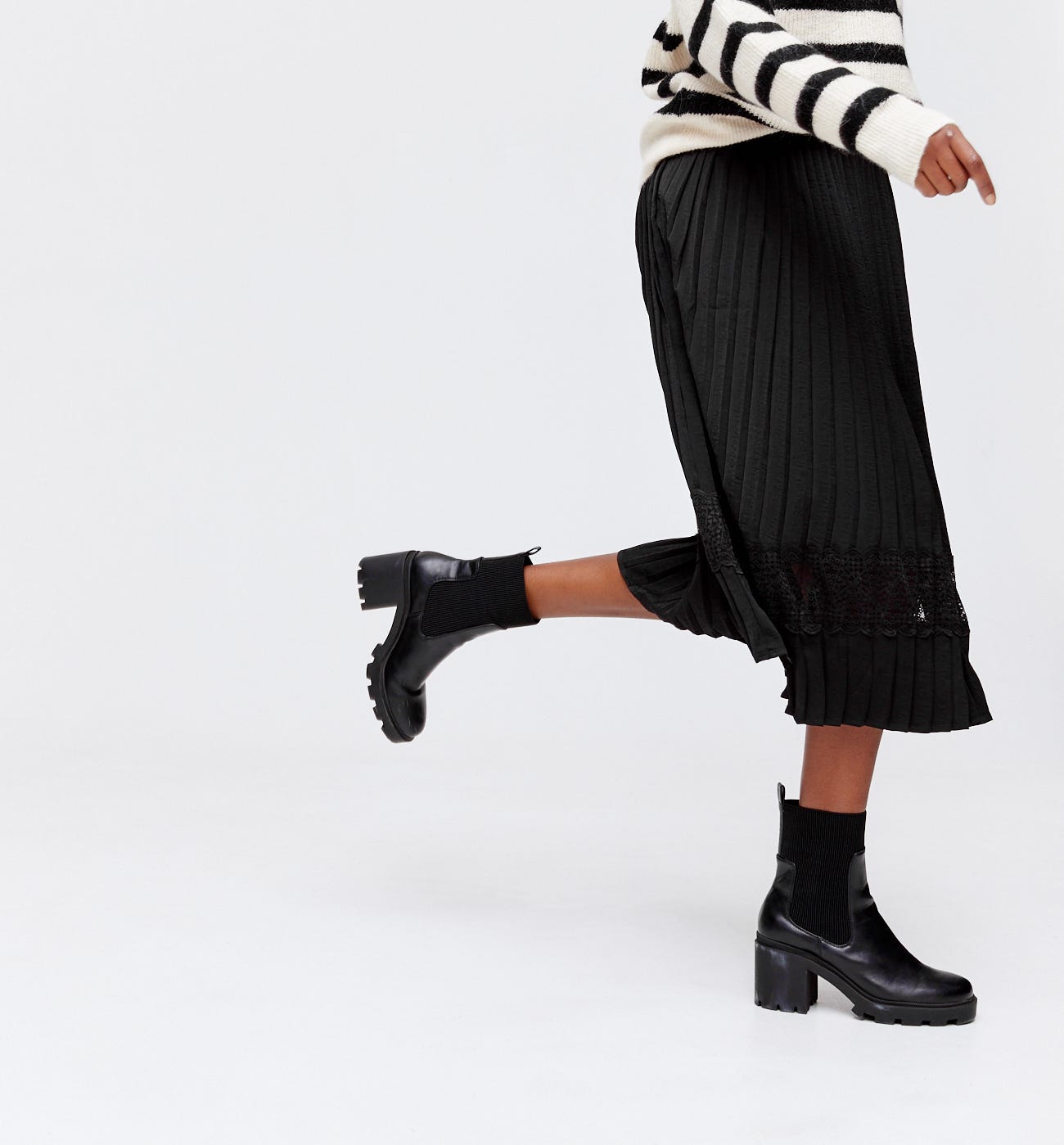 Jupe plissée midi Femme