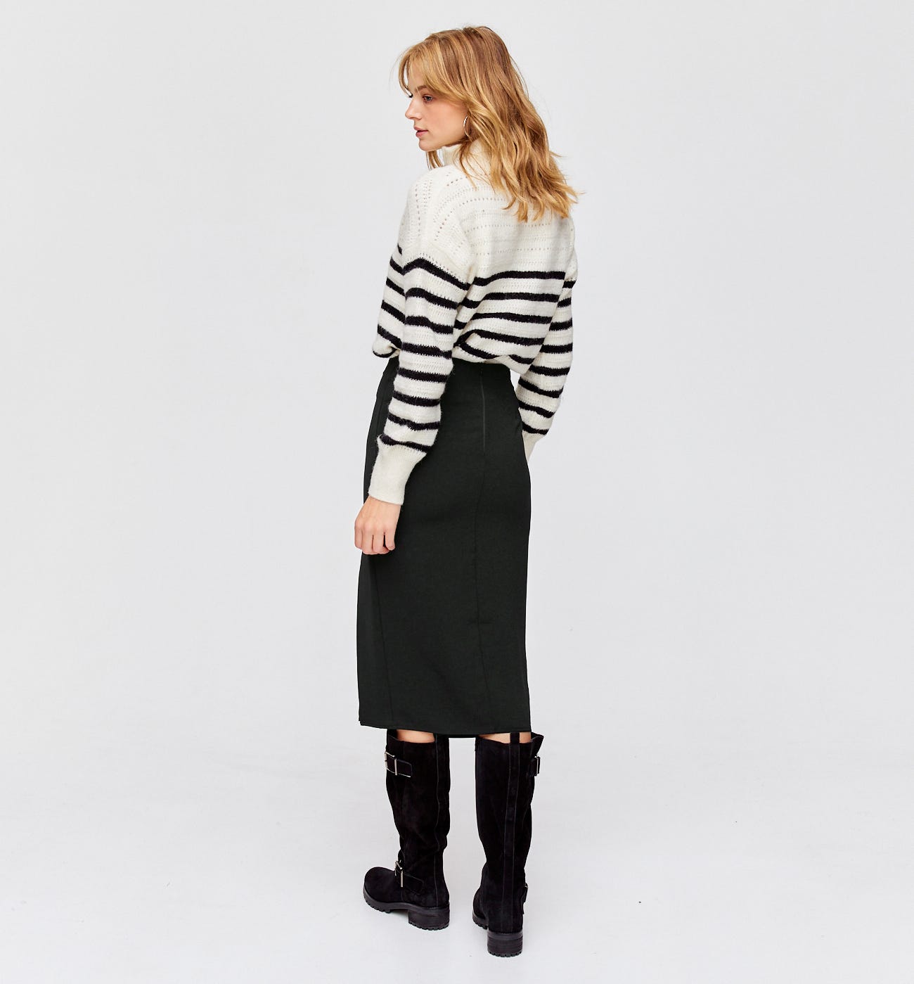 Jupe fendue unie Femme
