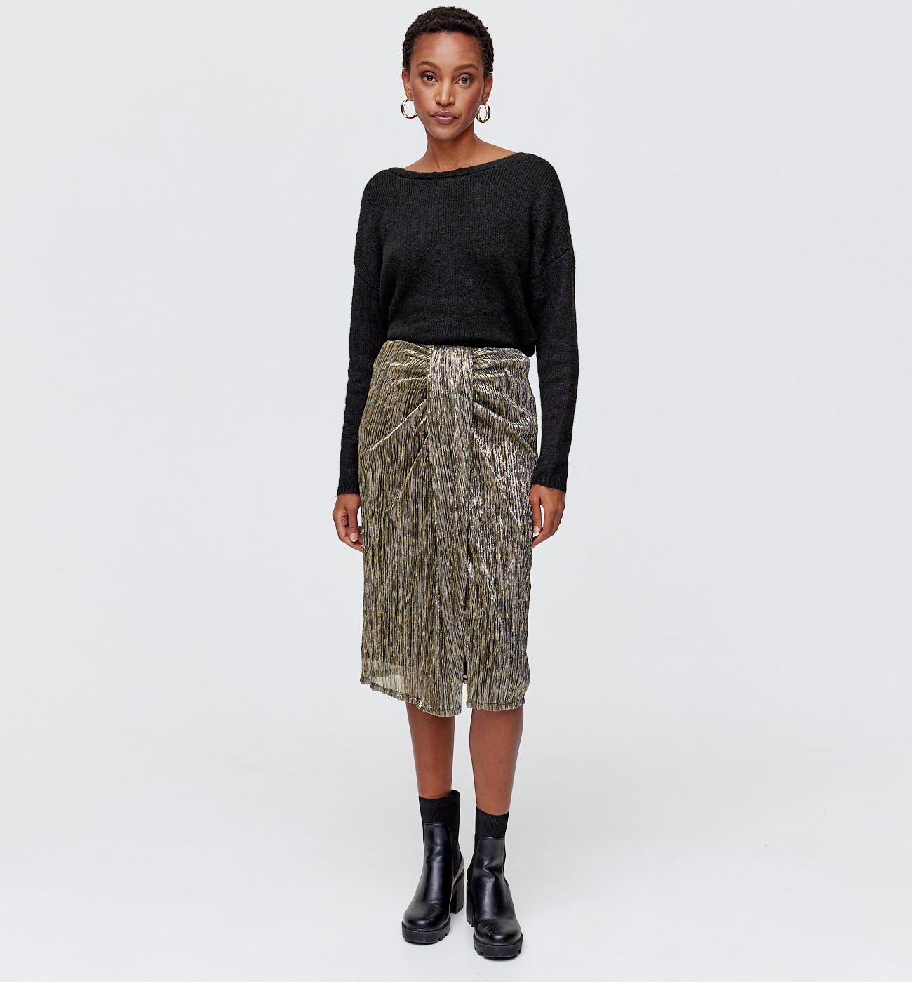 Jupe midi pailletée Femme