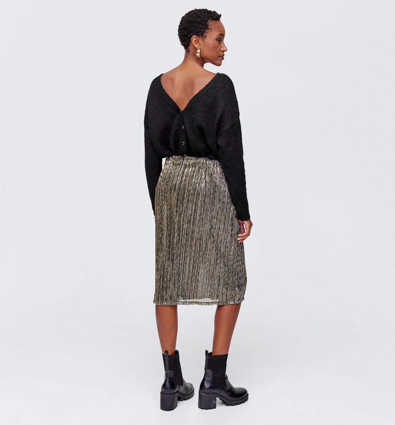Jupe midi pailletée Femme