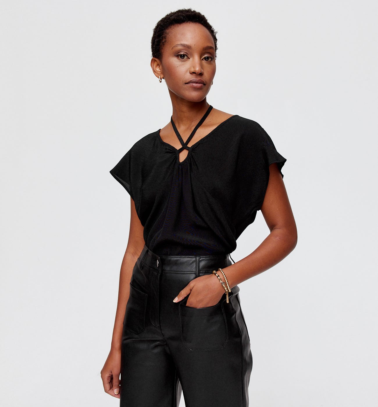 Top décolleté fantaisie Femme