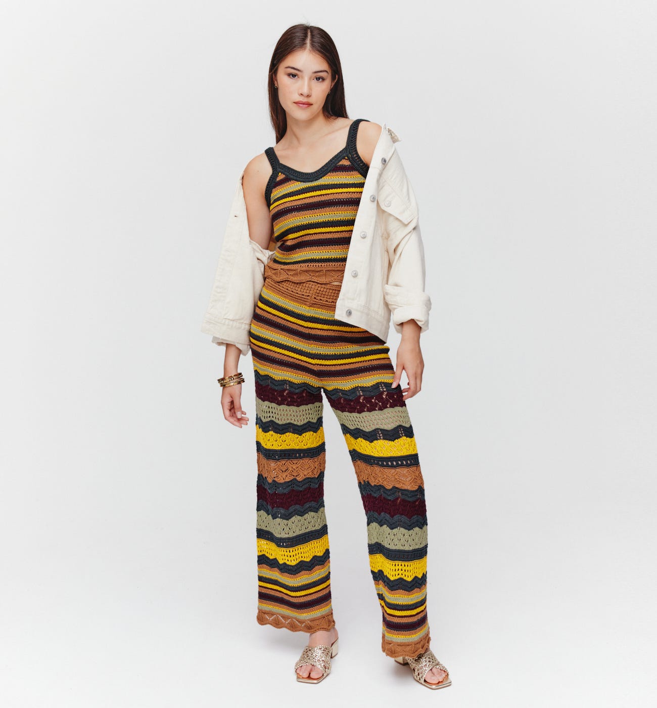 1970s crochet trousers
