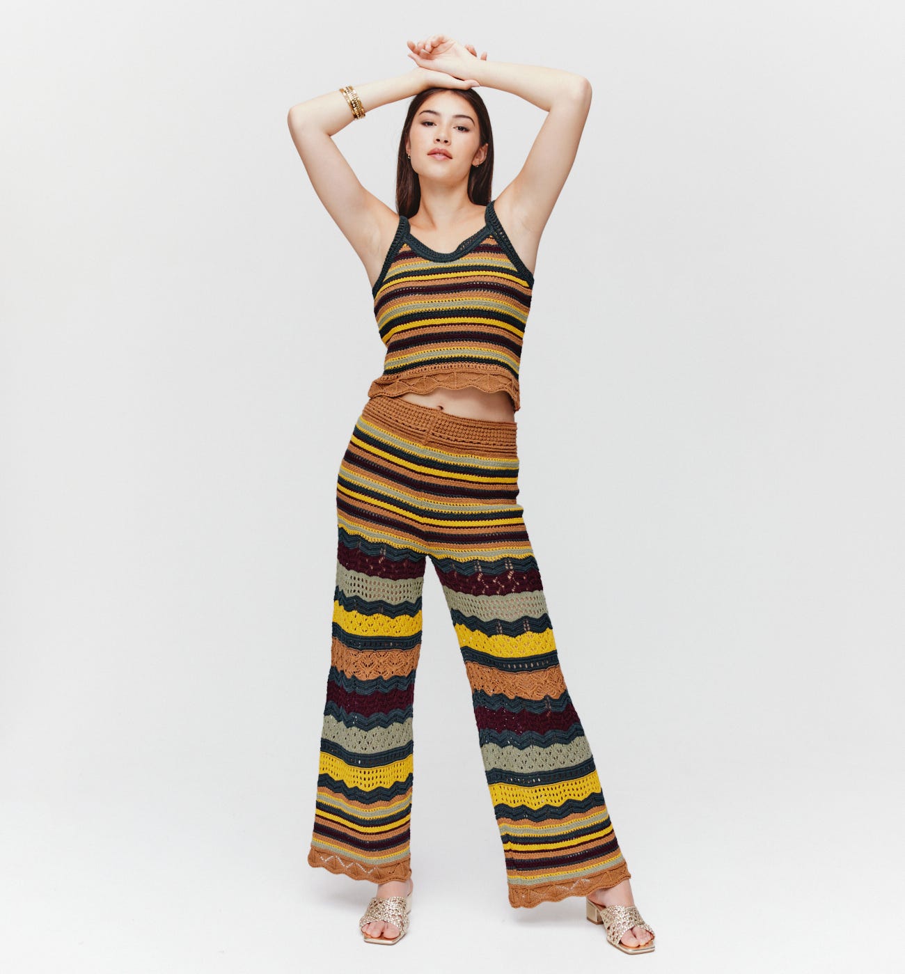 1970s crochet trousers
