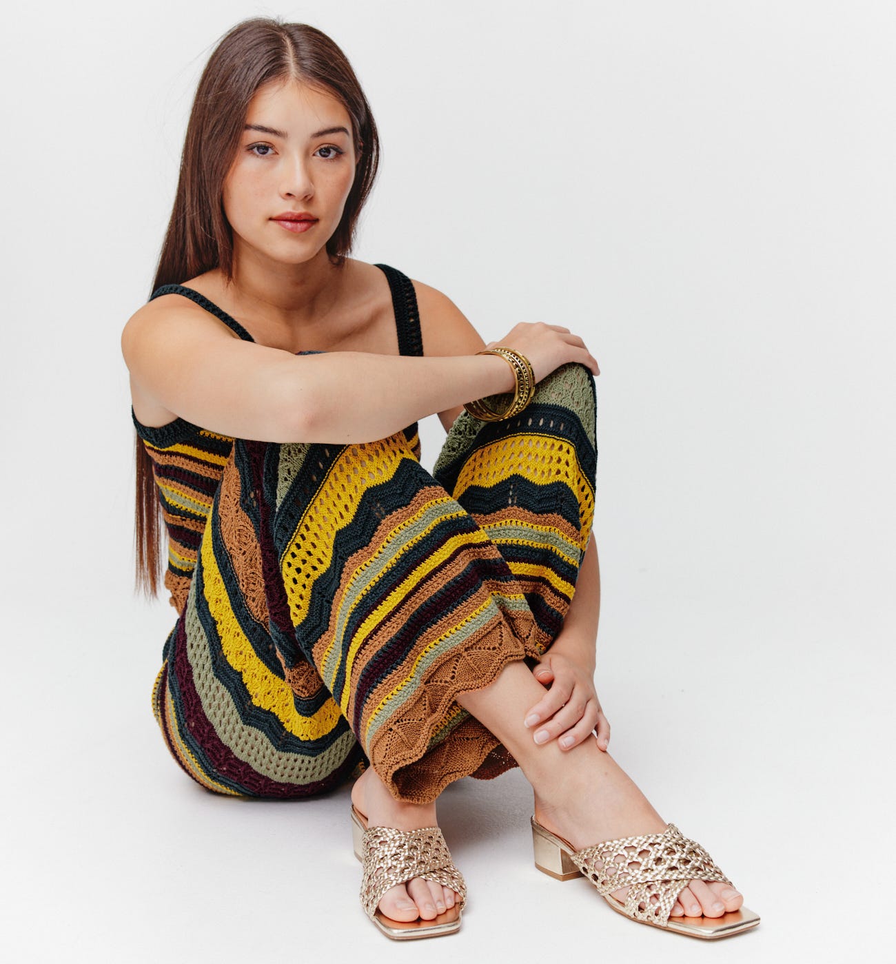 1970s crochet trousers