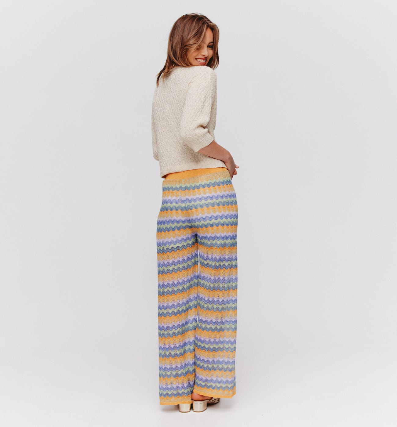 Wideleg lace trousers