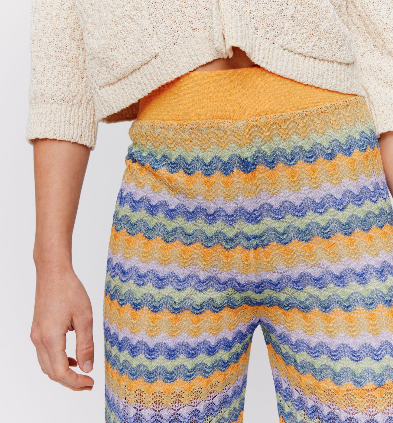 Wideleg lace trousers