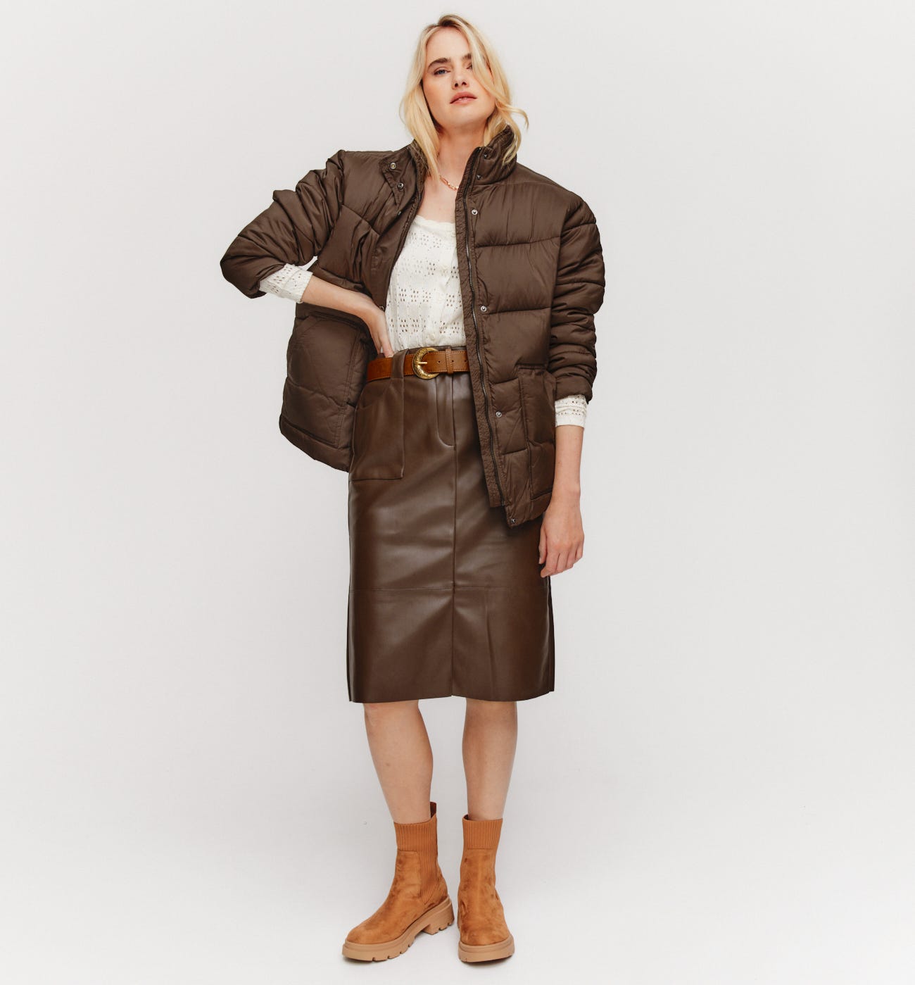 Plain padded jacket