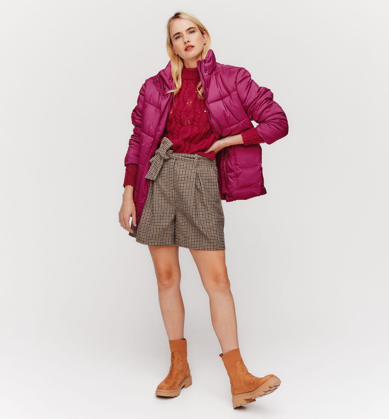 Plain padded jacket