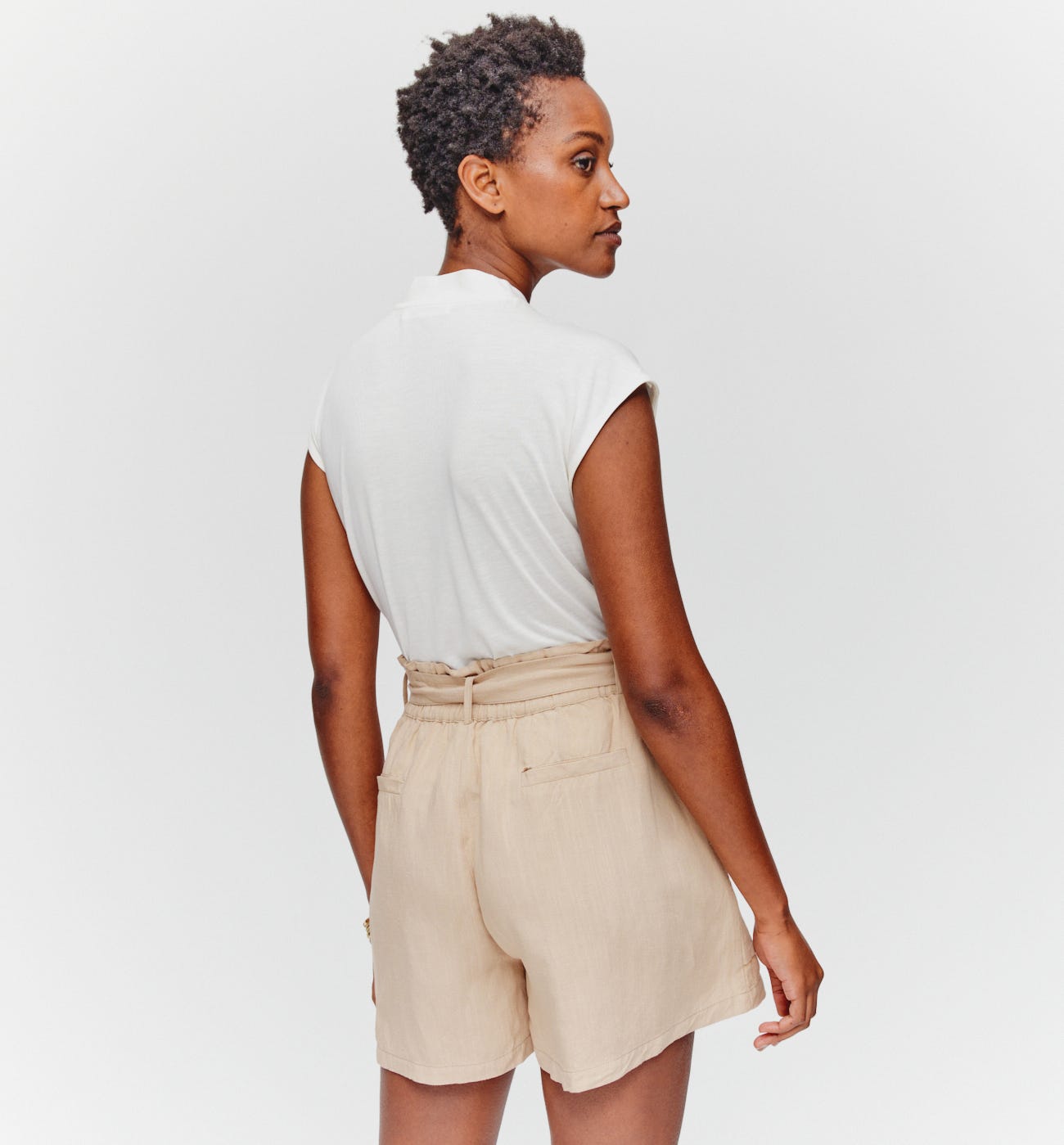 T-shirt col V uni Femme