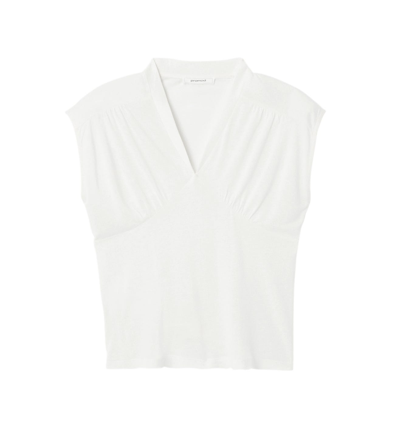 T-shirt col V uni Femme