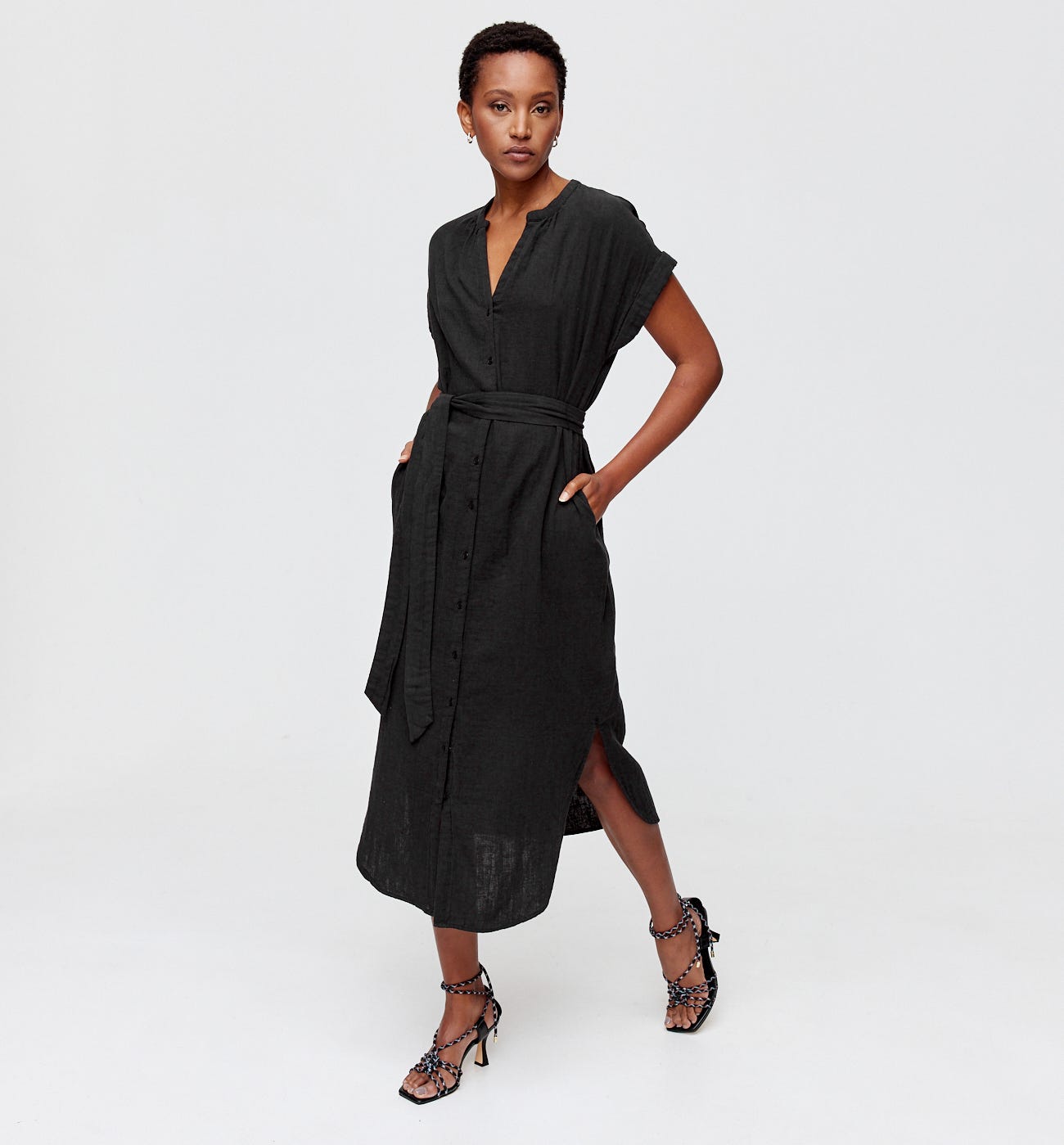 Robe midi en gaze de coton