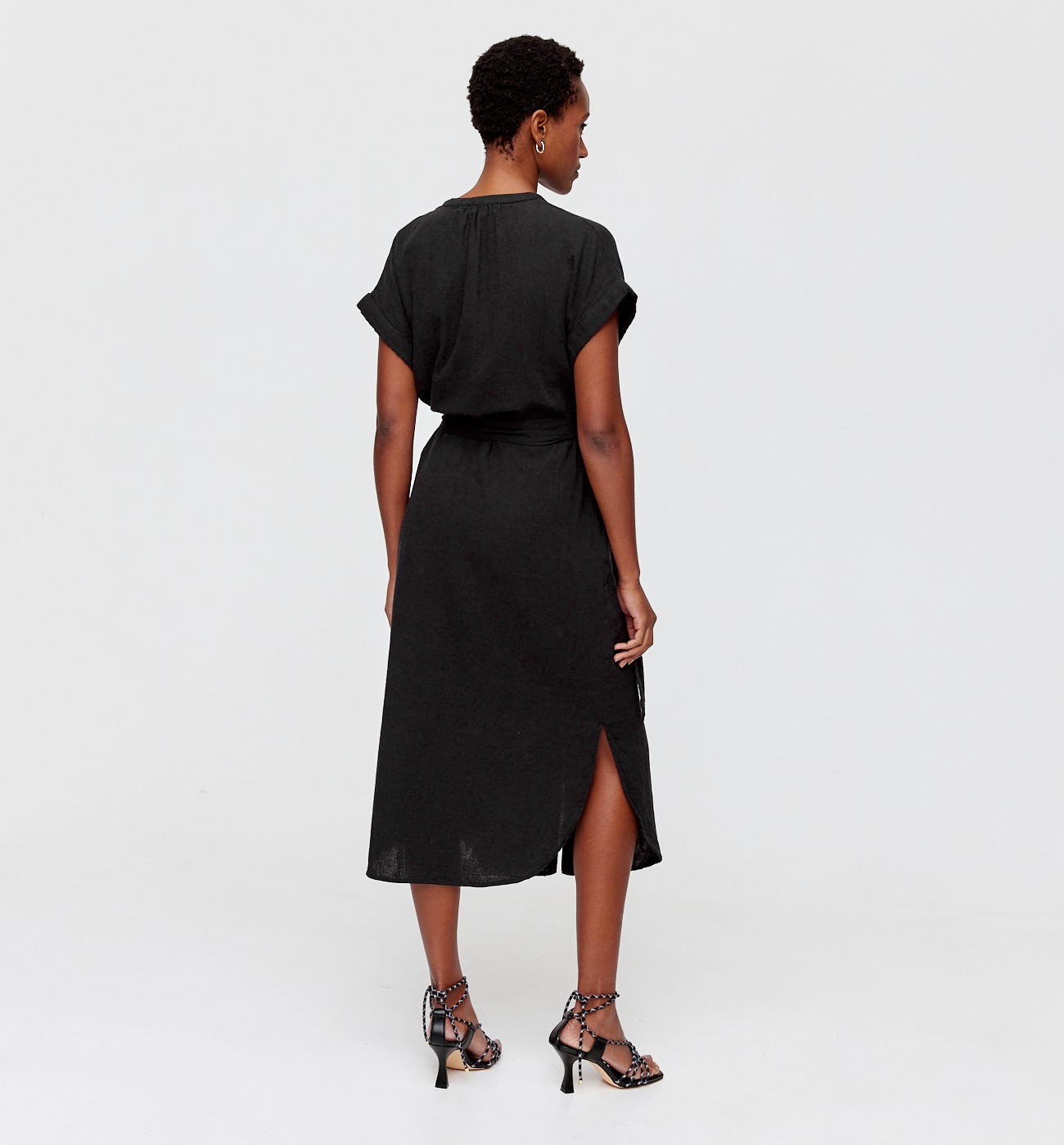 Robe midi en gaze de coton