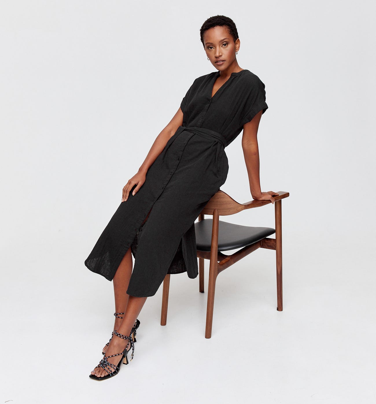 Robe midi en gaze de coton