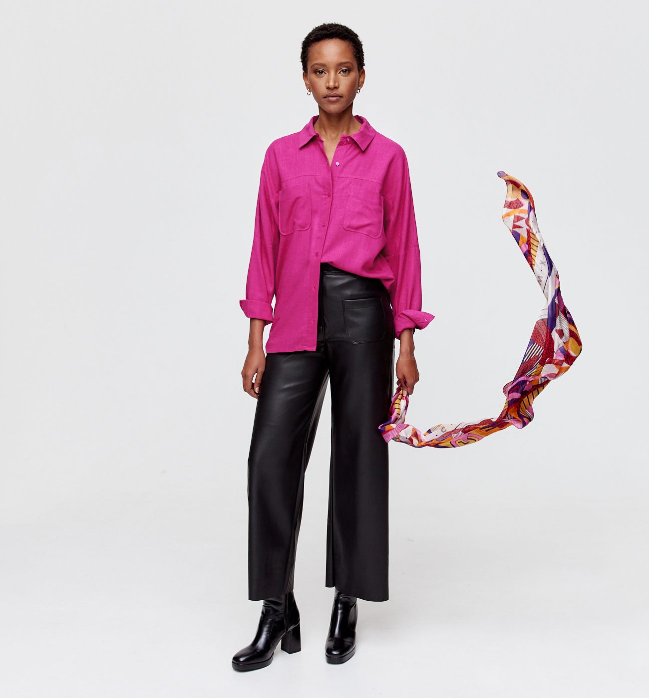 Unifarbene Bluse