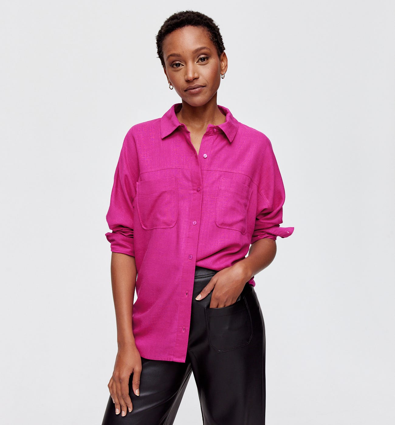 Unifarbene Bluse