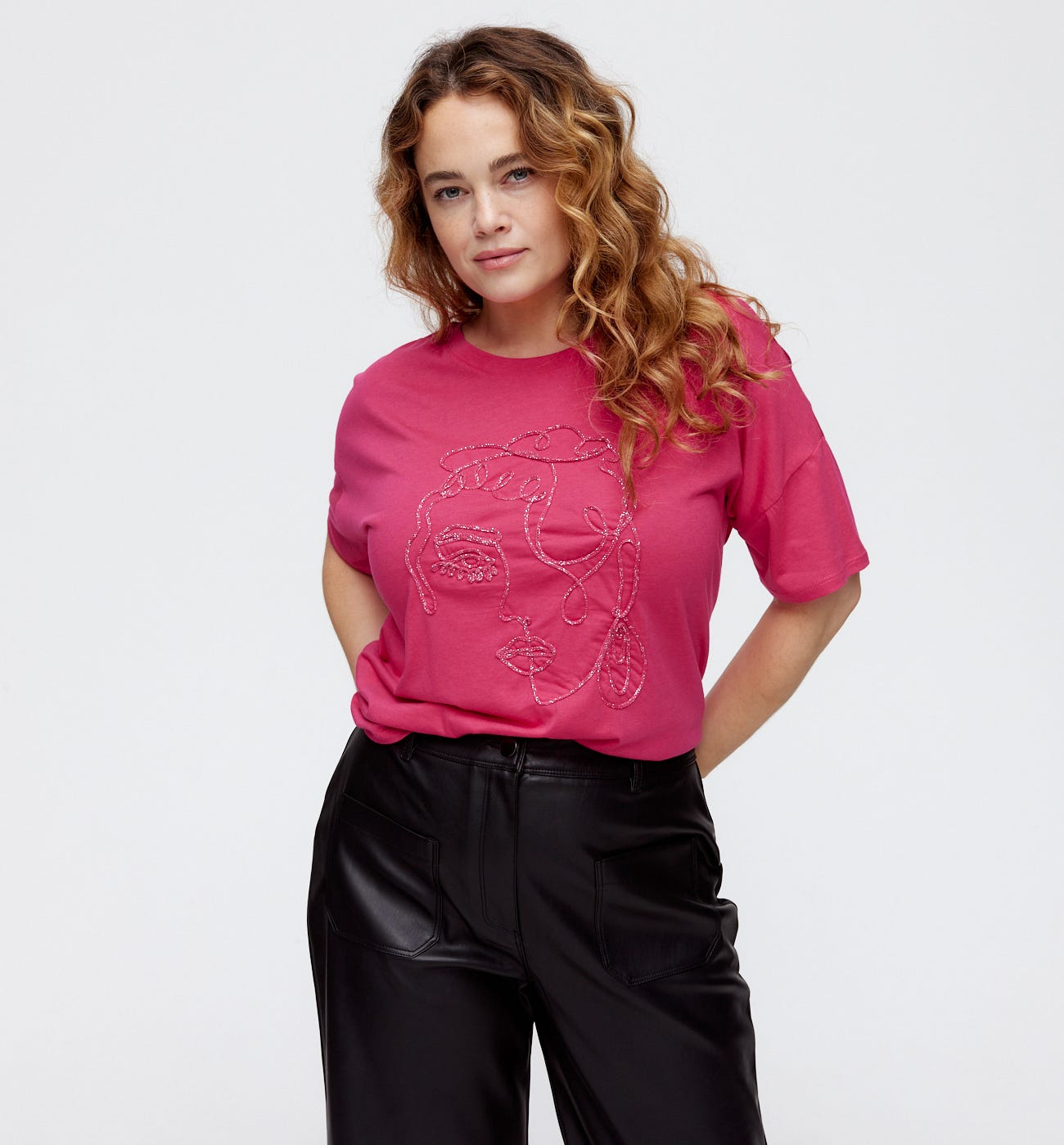 T-shirt con motivo a volto