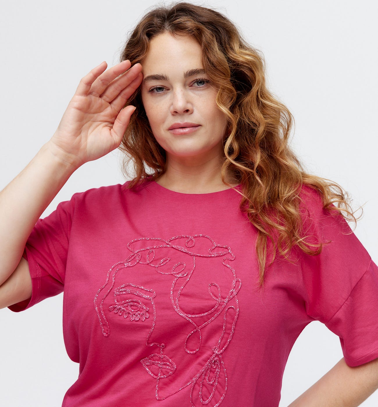 T-shirt con motivo a volto