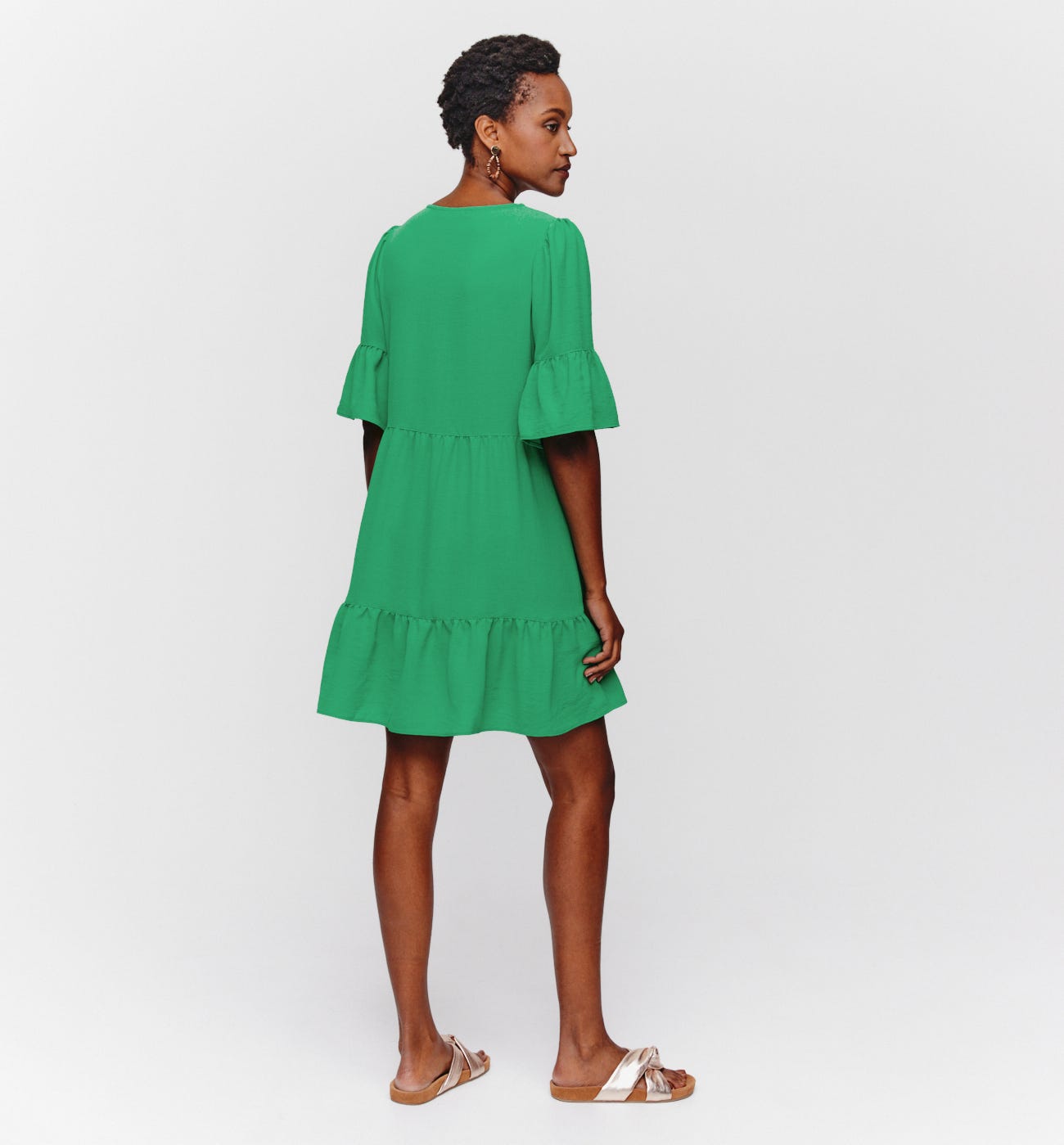 Robe babydoll unie Femme Vert