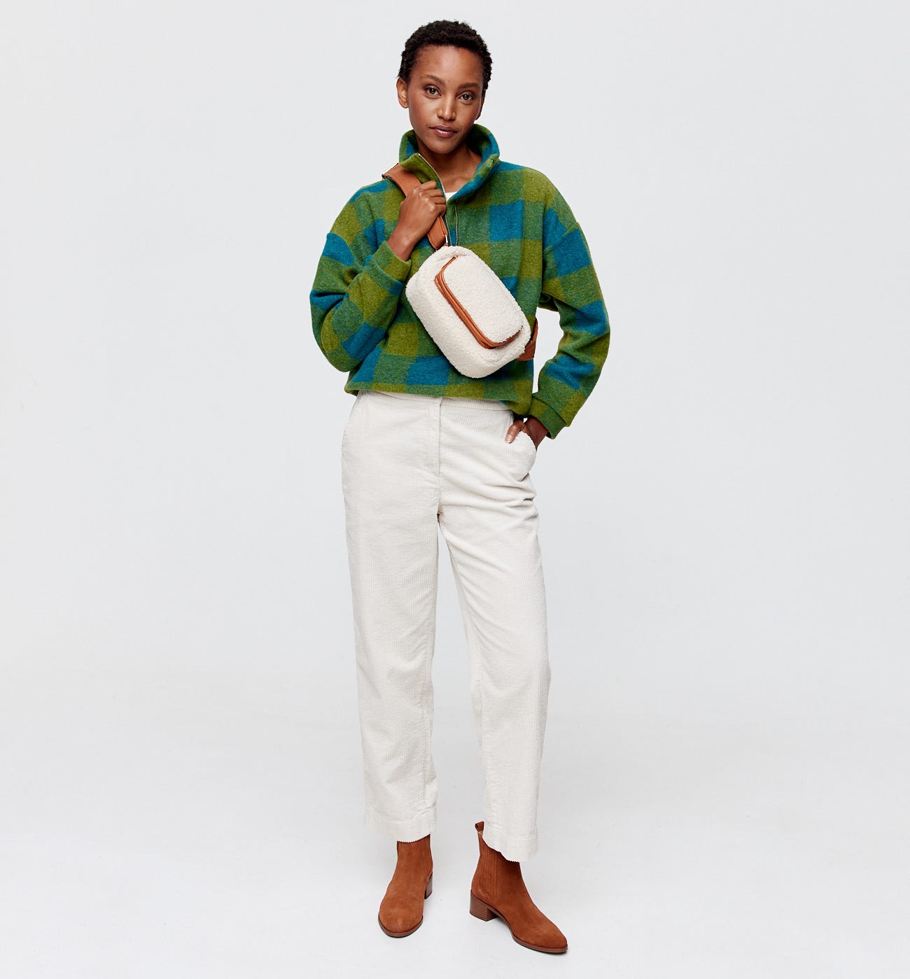 Sweat-shirt à carreaux Femme