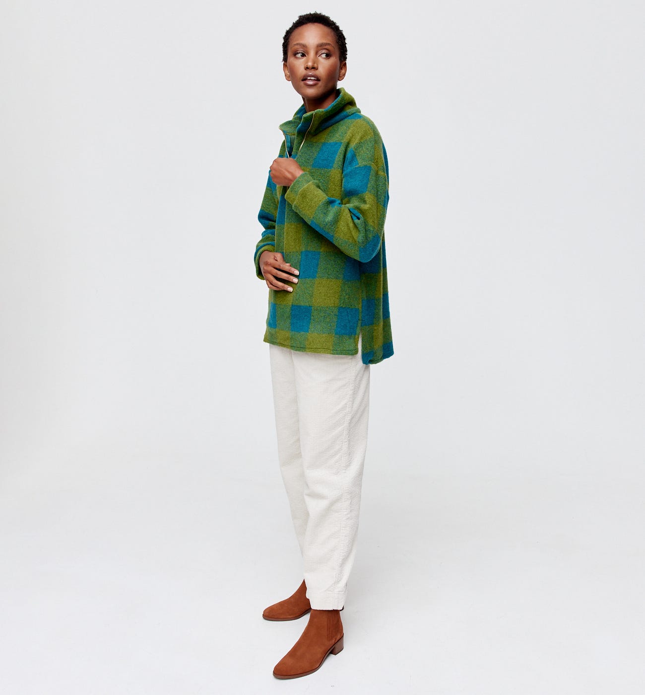 Sweat-shirt à carreaux Femme