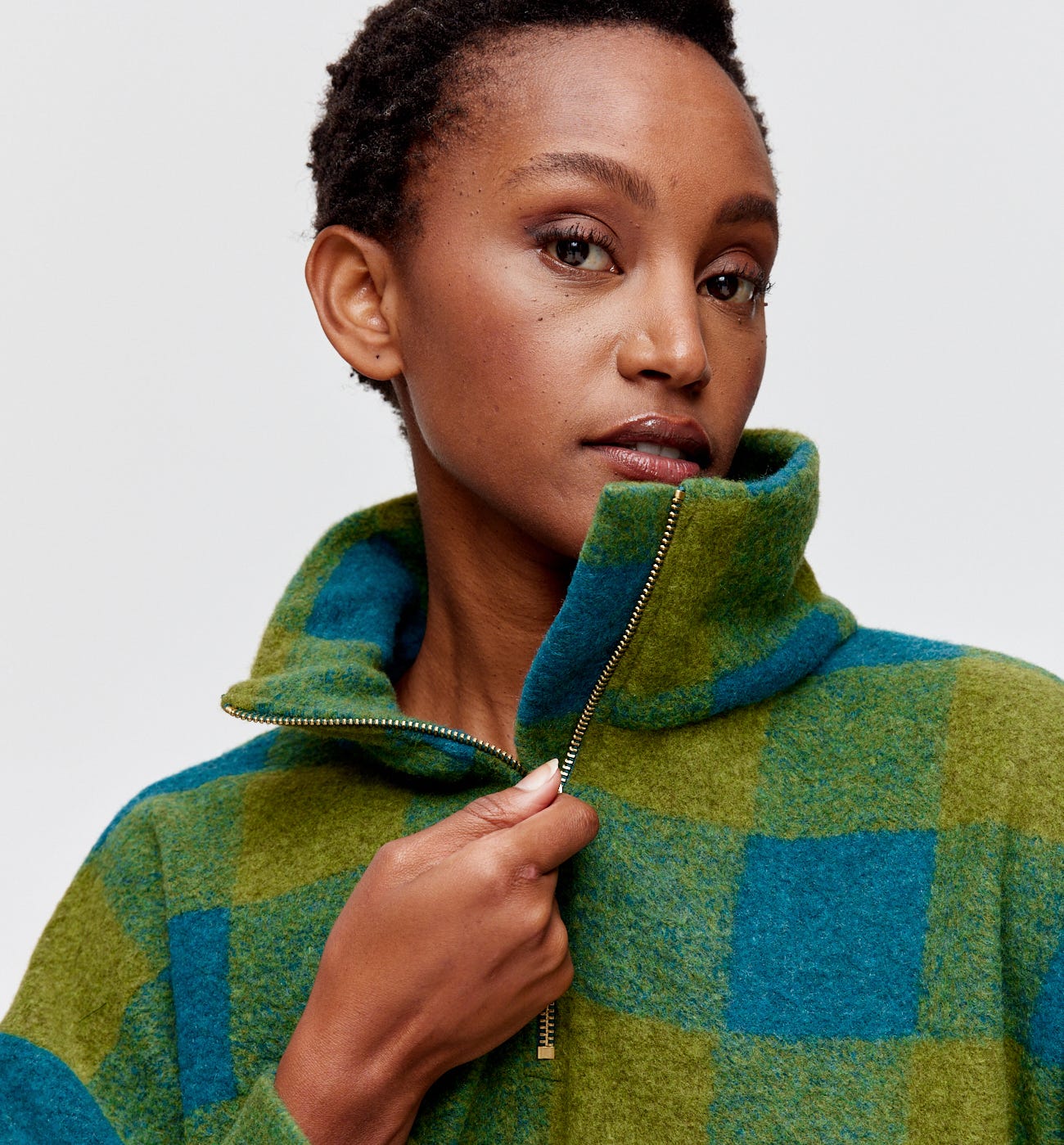 Sweat-shirt à carreaux Femme