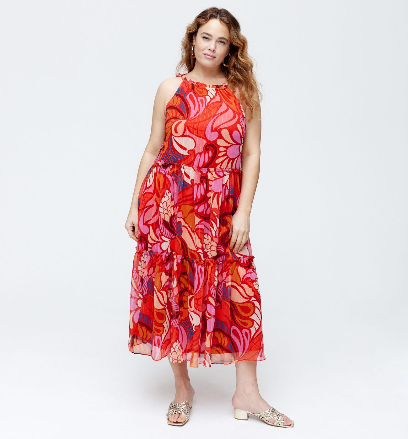 Vestito stampato con spalline