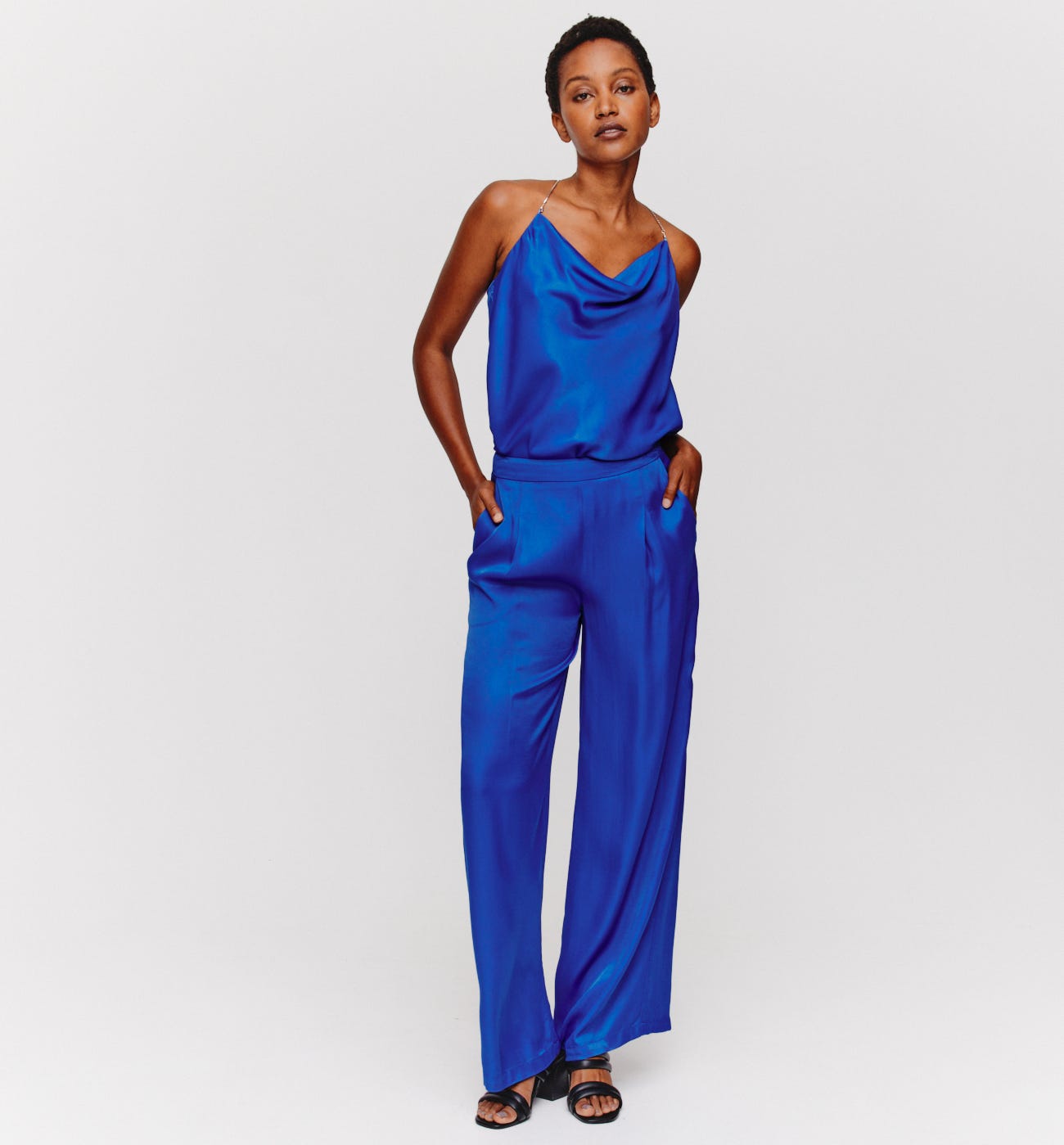Wide silky trousers