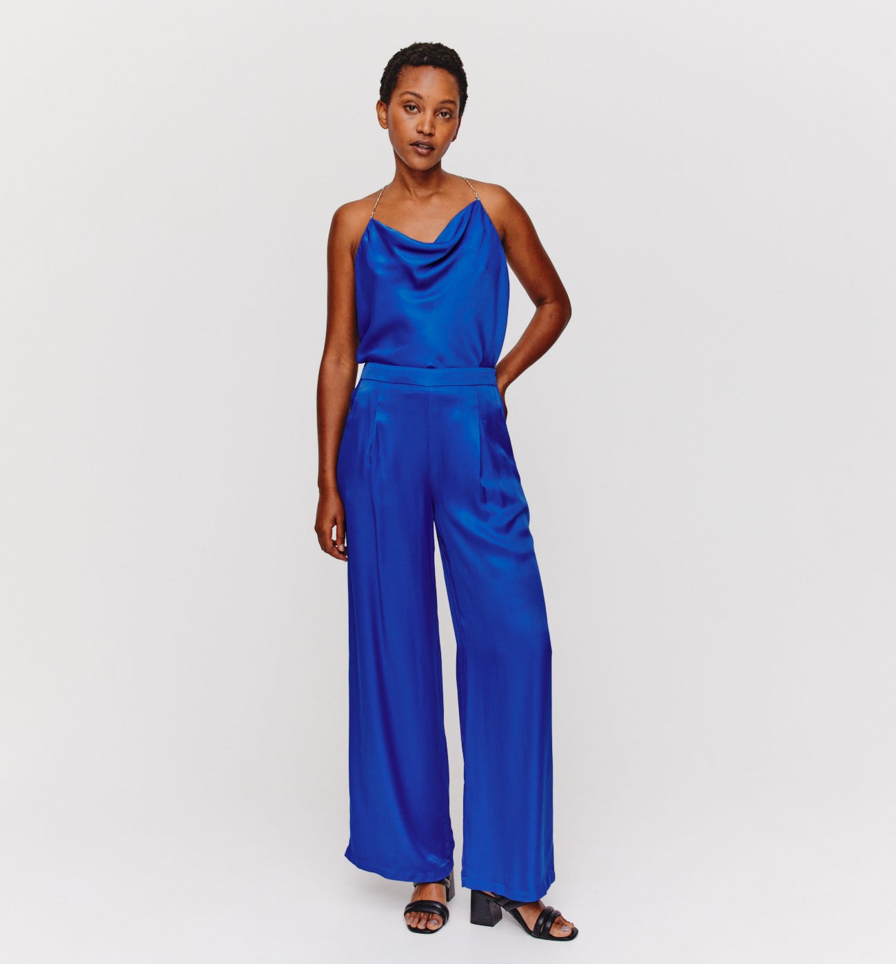 Wide silky trousers