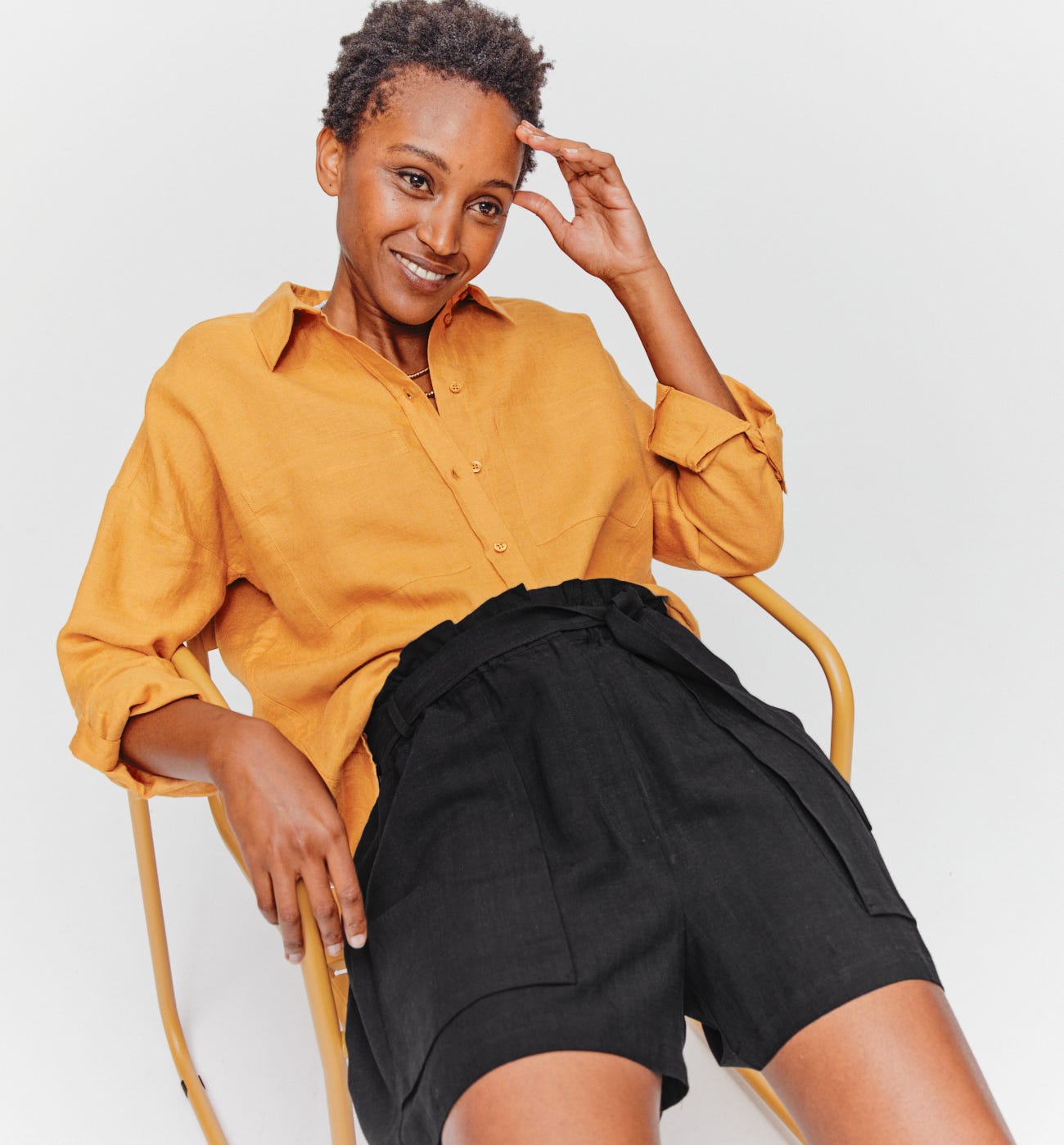 Linen blend shorts