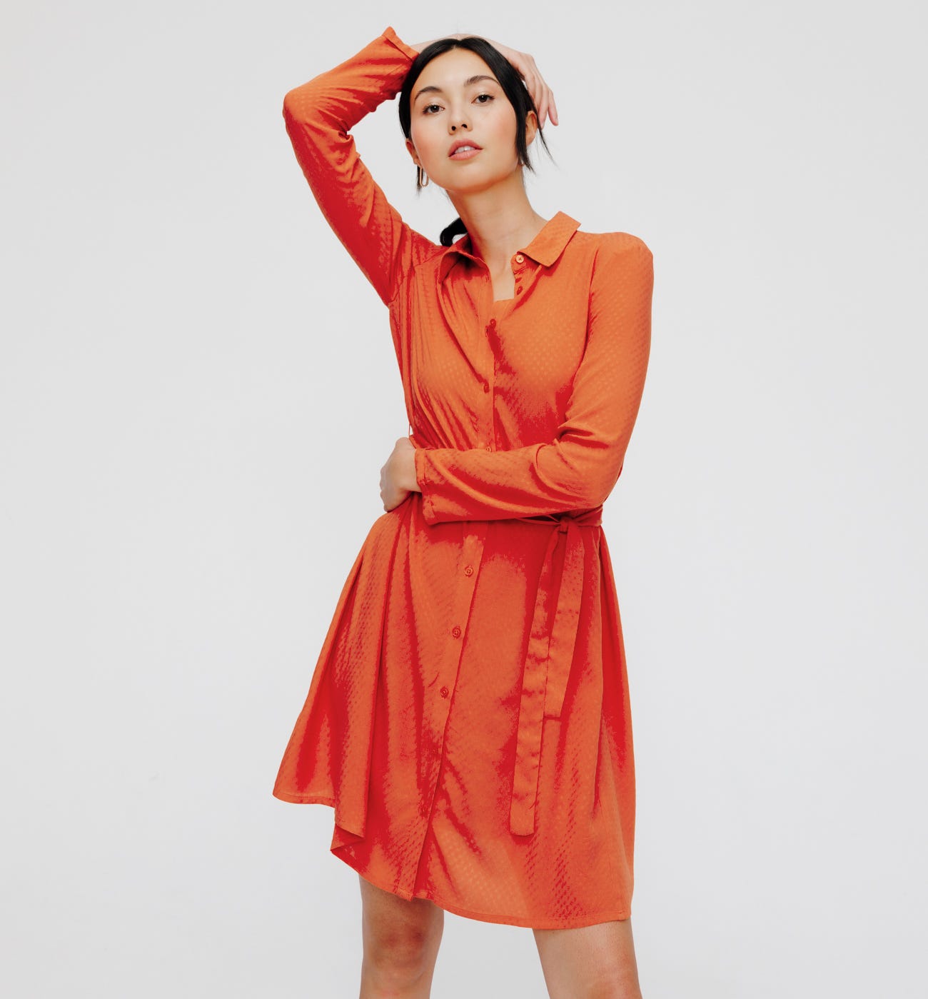 Robe-chemise unie Femme