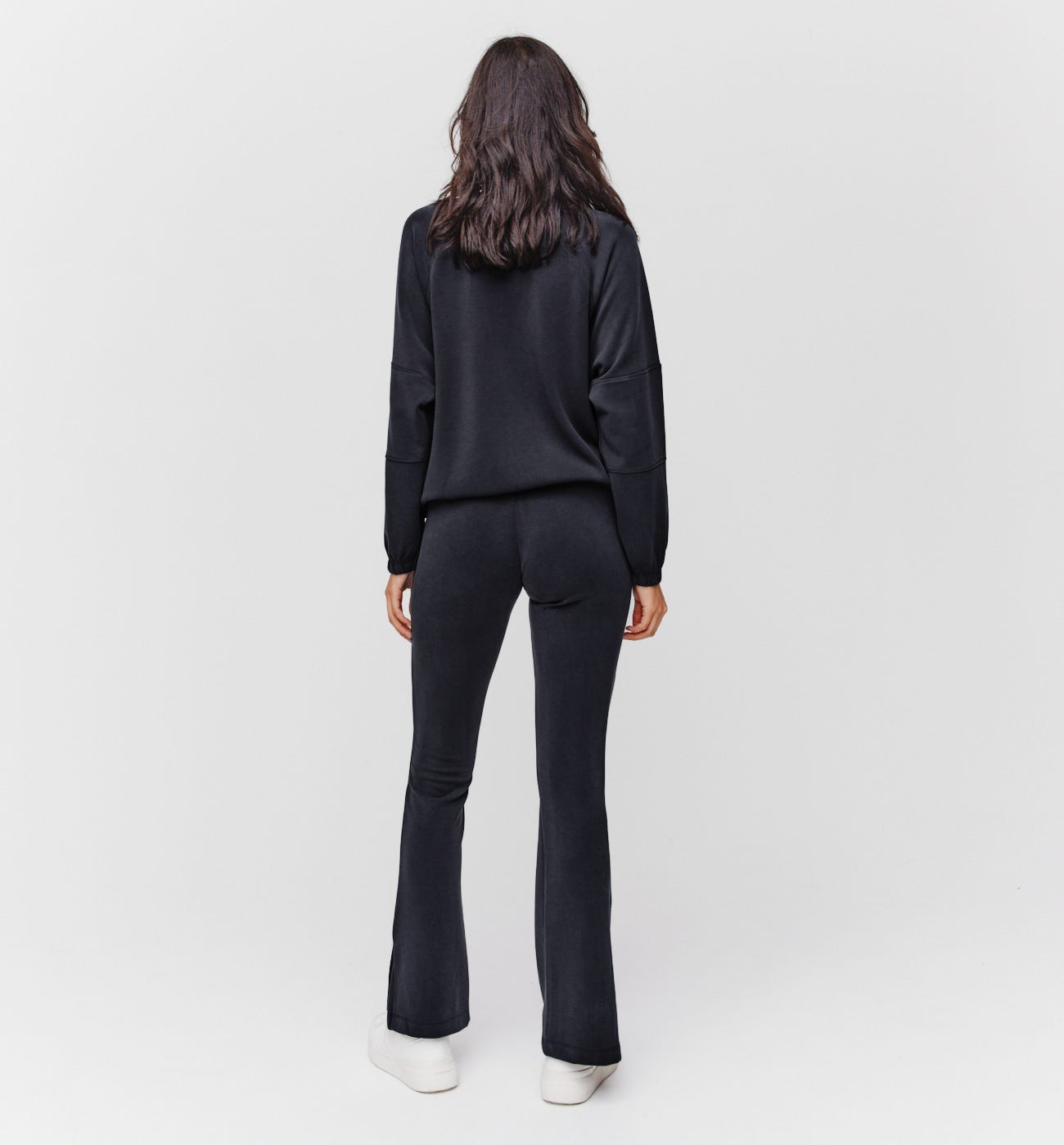 Flared jersey trousers