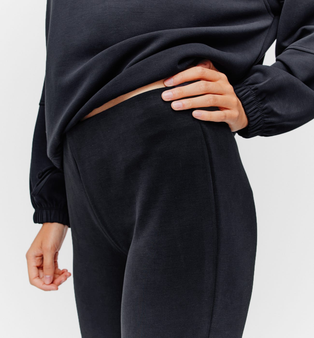 Flared jersey trousers