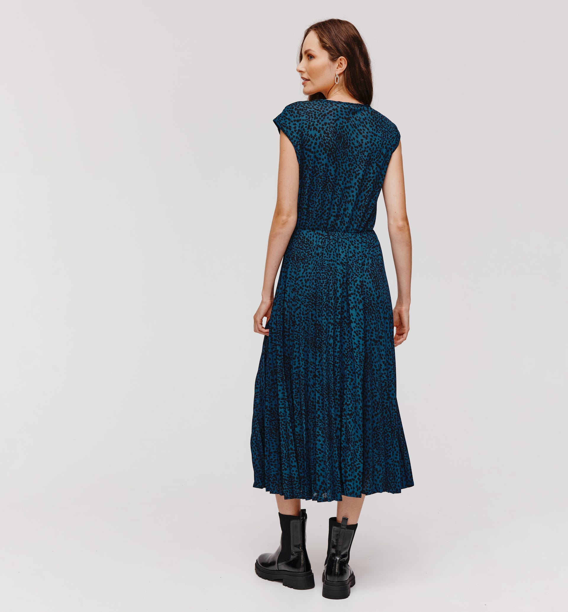 Robe plissée imprimée Femme