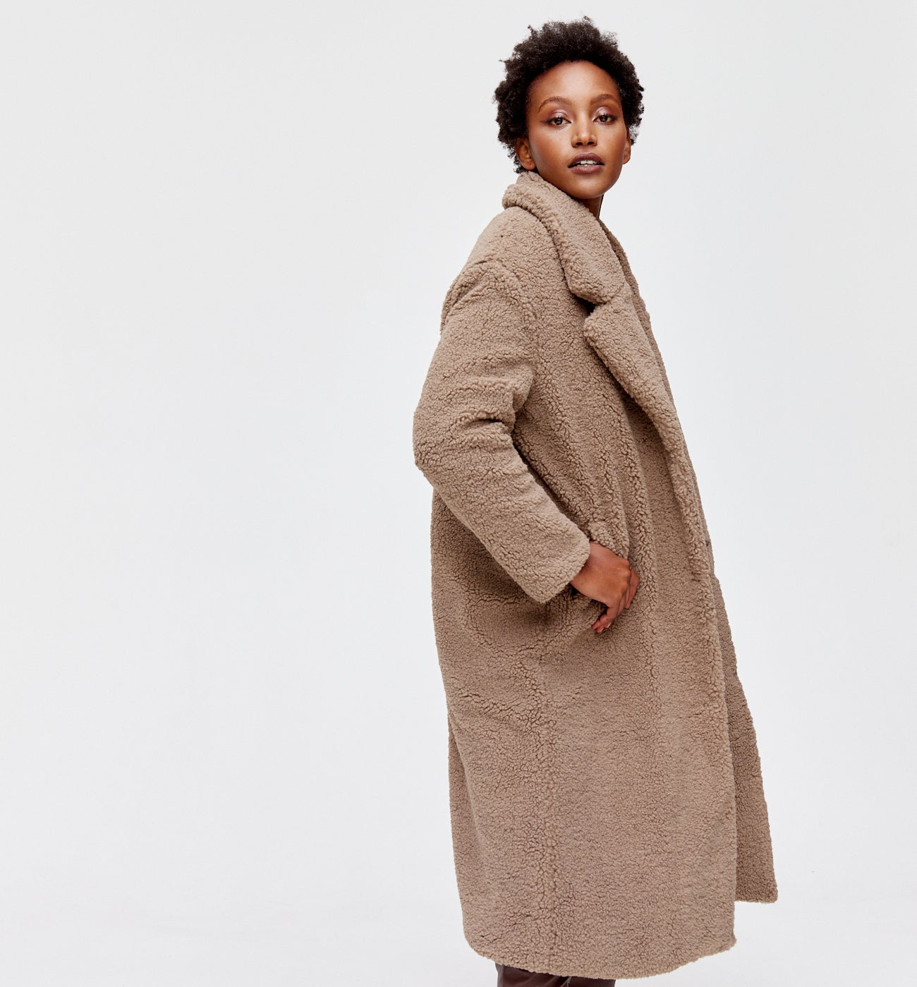 floor length teddy bear coat