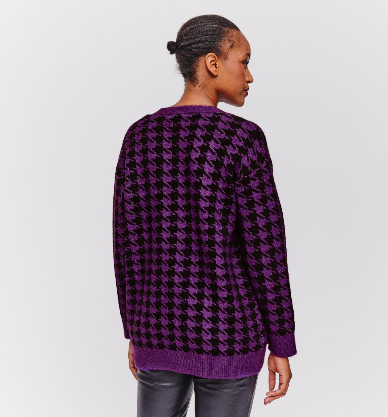Cardigan à carreaux jacquard