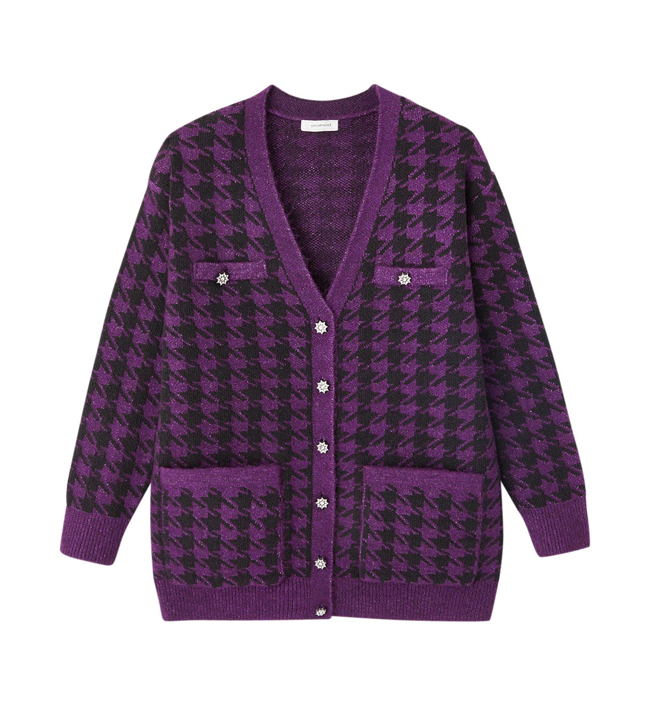 Cardigan à carreaux jacquard