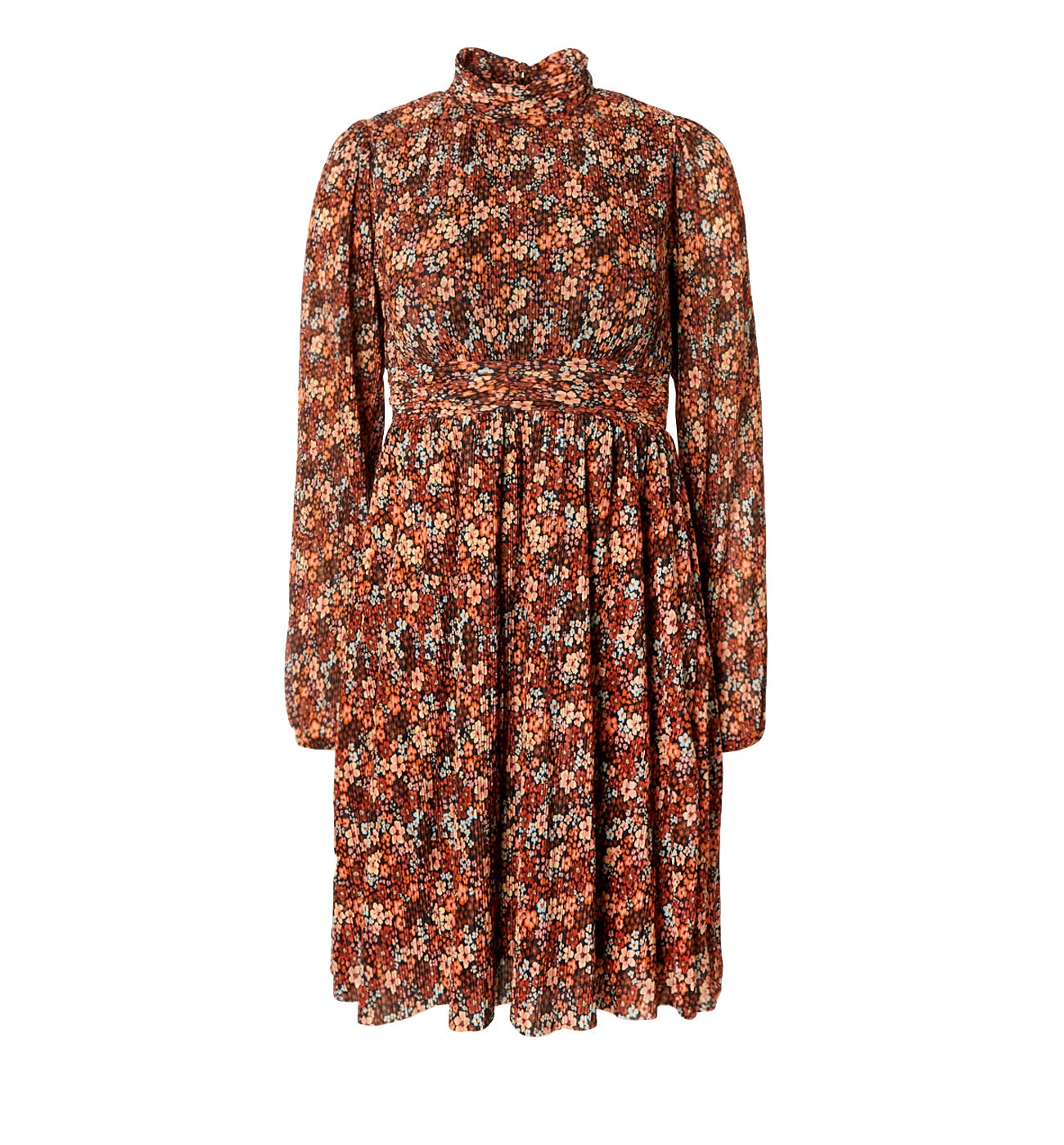 Vestido plisado estampado