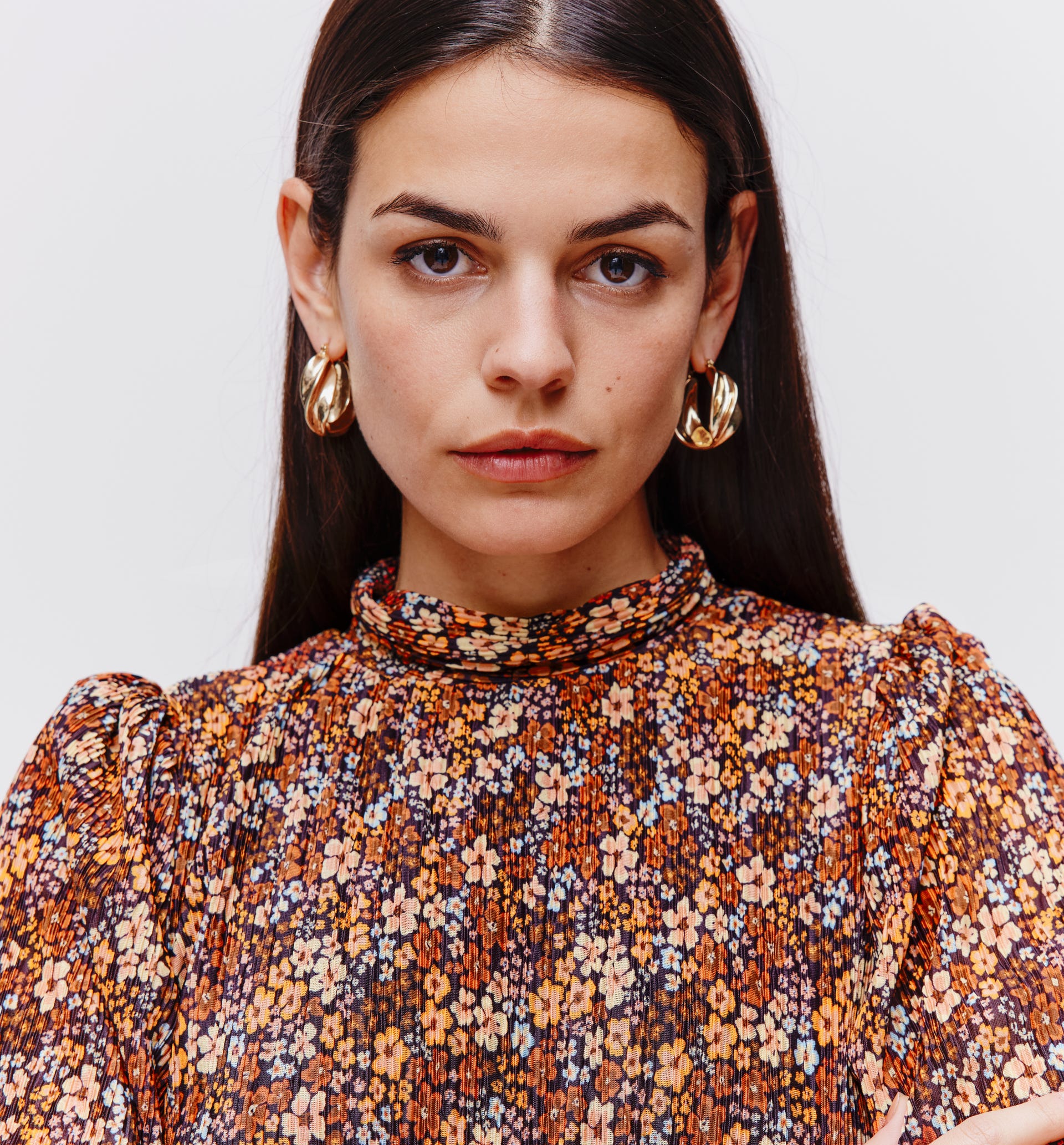 Vestido plisado estampado